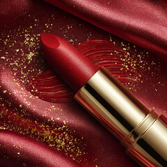 lipstick on a red background