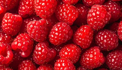 Close-Up of Raspberry Cluster with Micro Water Beads