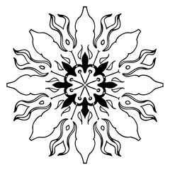 Detailed floral mandala design isolated on white background, perfect for spiritual and decorative projects, adding an element of zen and artistic flair