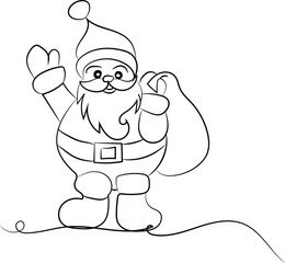 Santa Claus Character with Gift Bag