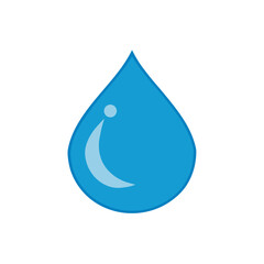 Illustration of a single blue water droplet shape