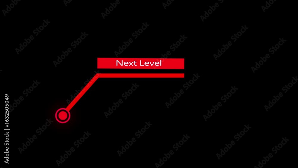 Poster red color call out next level copy space. futuristic hud elements. animation of hud elements white c