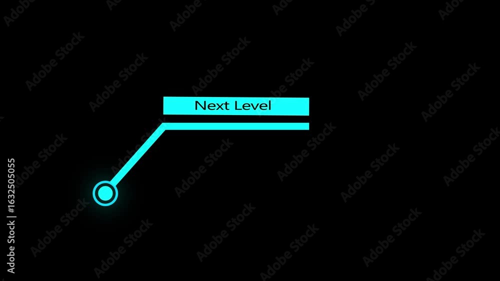 Aufkleber cyan color call out next level copy space. futuristic hud elements. animation of hud elements black 