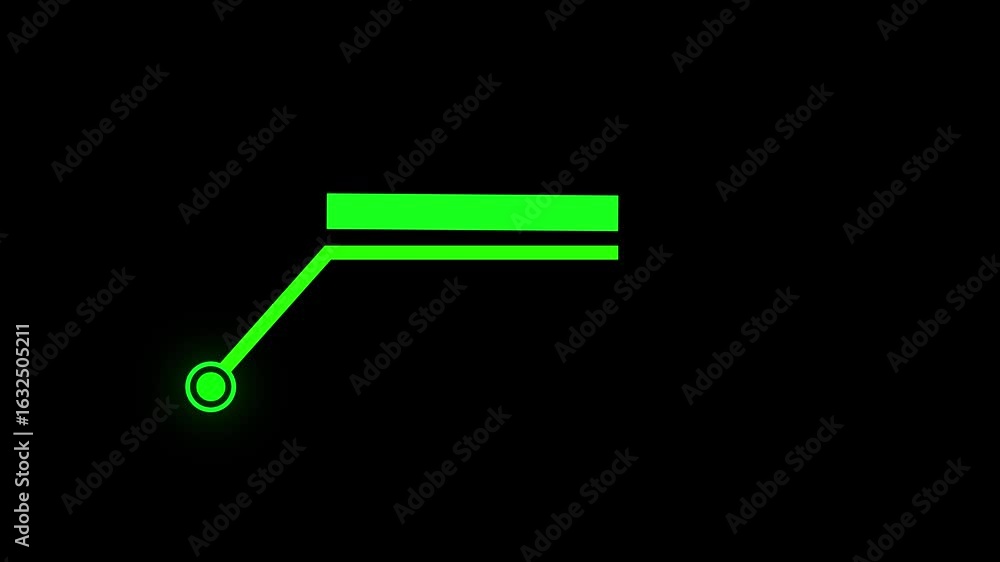 Aufkleber green color call out copy space. futuristic hud elements. animation of hud elements on black backgro