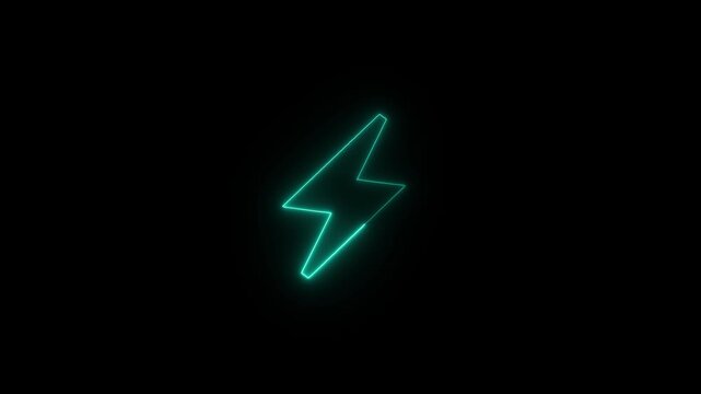 Neon cyan color charging icon animation on black background.