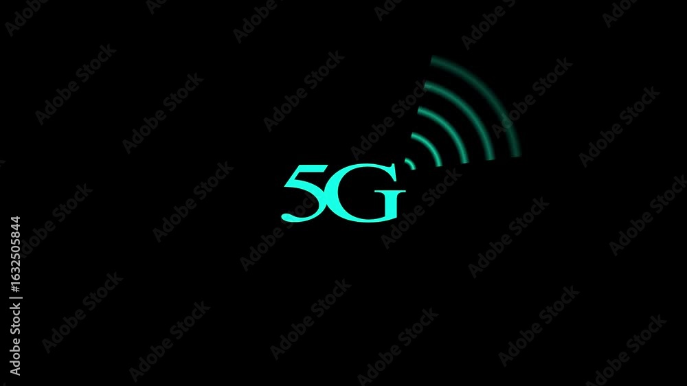 Poster 5g network wireless systems and internet communication, 5g mobile network cell icon.5g network anima