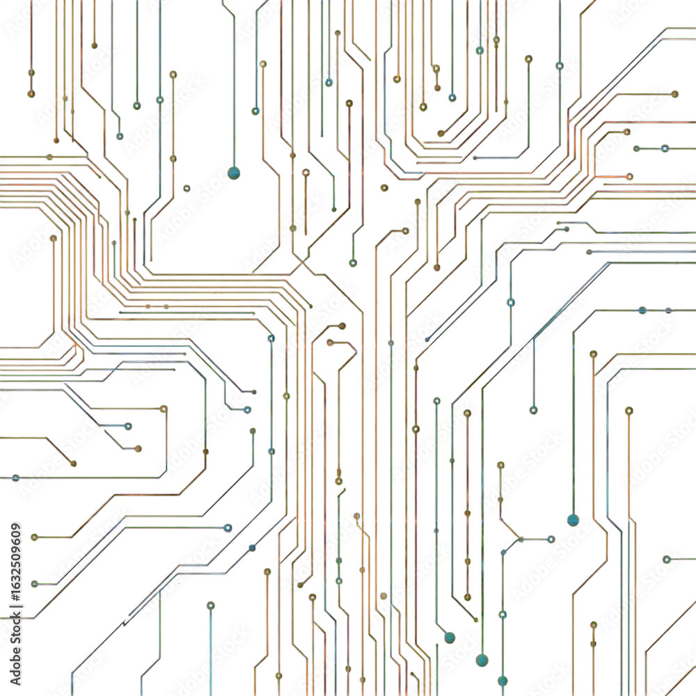 Poster abstract electronic circuit board pattern with intricate lines and connections, representing technol