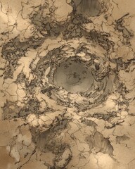 Science team examining crater zone on new world symbolizing extraterrestrial research
