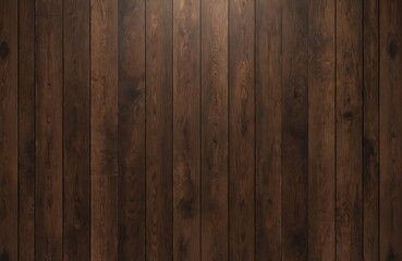 Dark brown wood paneling background features natural grain for interior decoration design. Close-up view of wooden plank shows distinct texture with vertical lines adding depth, complexity. Black,
