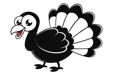 Cartoon Turkey Design, Funny Bird with White Background