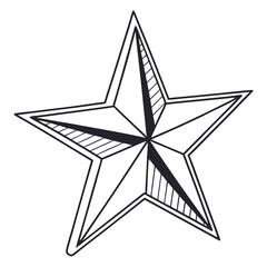 silver star on a white background