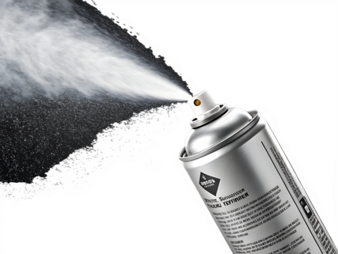 Aerosol can spraying on AI generated by PNG