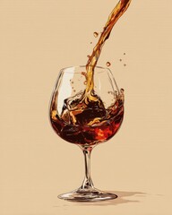 Pouring motion into crystal glass with bold flavor representing classy beverage moments
