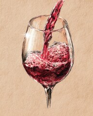 Ruby wine with glass sparkle in luxury sip capturing premium wine enjoyment
