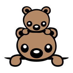 2 Teddy Bear Love Little Child Dad Mom Family Father Mother