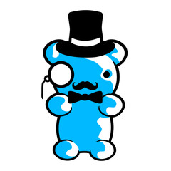Gummy Bear Sir Gentleman Mr. rich Monocle Glasses Top Hat