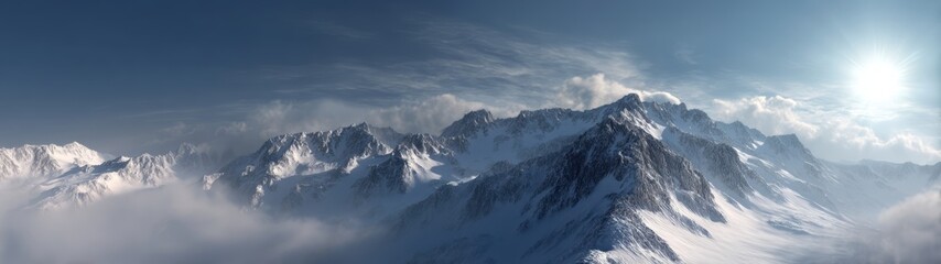 Majestic mountain panorama 360 degree hdr view