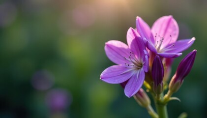 Unfurling purple flower buds, hinting at blossoms, springtime, nature photography