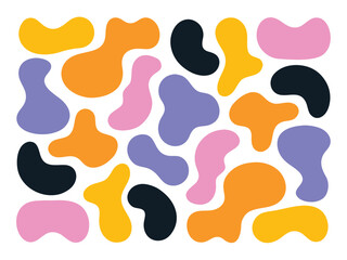 Set of Abstract Organic Colorful Shapes.