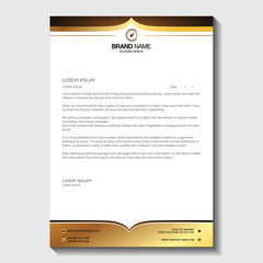 Elegant golden letterhead design for professional brand identity and corporate communication materials