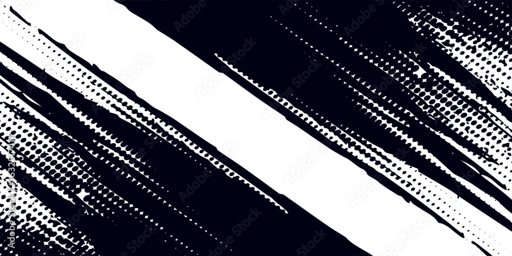 Aufkleber halftone dots red and blue color pattern gradient grunge texture background.