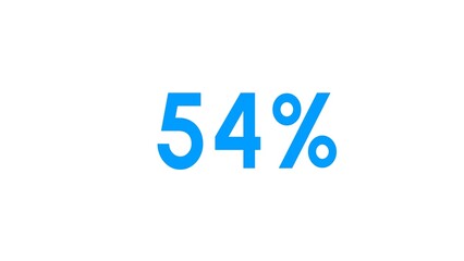 Count down number 54% illustration.