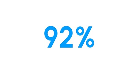 Count down number 92% illustration.