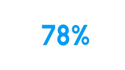 Count down number 78% illustration.
