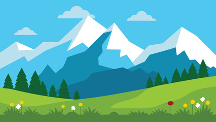 alpine meadow vector background