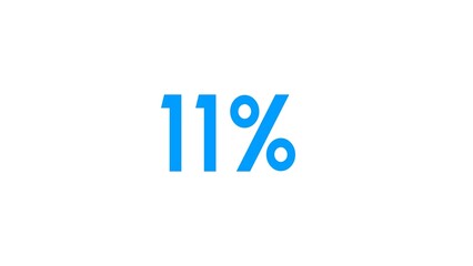 Count down number 11% illustration.