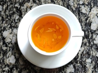 Cup of Chrysanthemum tea. Flowering tea. Herbal tea
