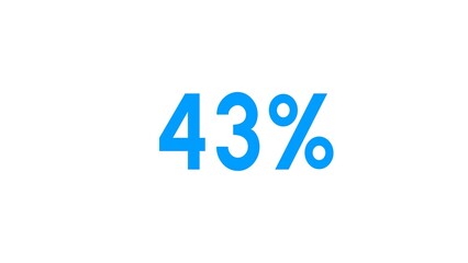 Count down number 43% illustration.
