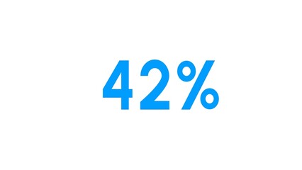 Count down number 42% illustration.
