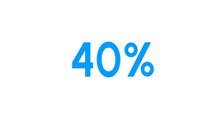 Count down number 40% illustration.