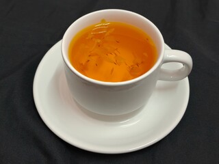 Cup of Chrysanthemum tea. Flowering tea. Herbal tea