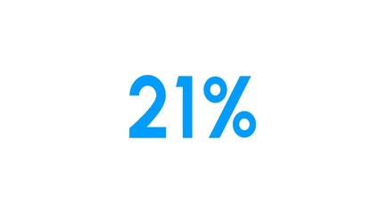 Count down number 21% illustration.