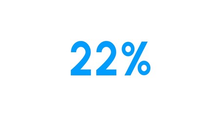 Count down number 22% illustration.