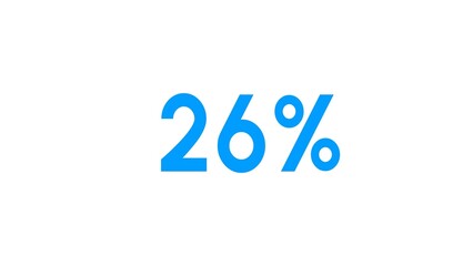 Count down number 26% illustration.