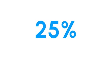 Count down number 25% illustration.