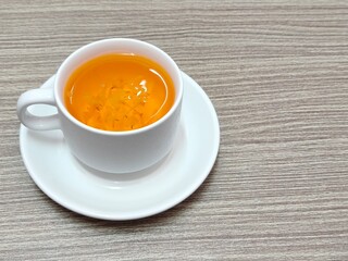 Cup of Chrysanthemum tea. Flowering tea. Herbal tea