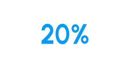 Count down number 20% illustration.