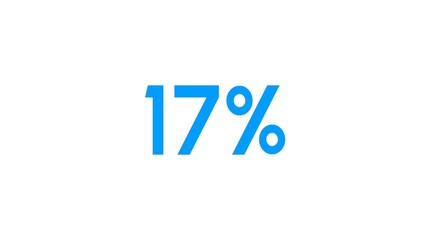 Count down number 17% illustration.