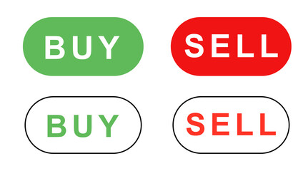 Buy and Sell Market Signs – Bull and Bear Trend Arrows Vector for Traders