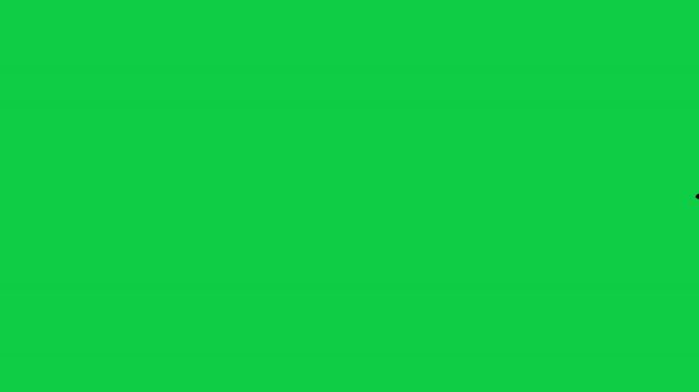 A minimalist animation shows a black airplane silhouette flying across the screen as the background transitions from solid blue to solid green.