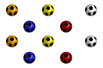 Design of colored balls on a white background