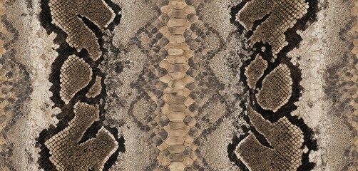 Brown snake with distinctive triangular head and body. Close-up of snake unique texture, brown pattern. Light gray background, slight gradient adds depth.