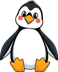 Obraz premium Cute cartoon a illustrator vector emperor penguin