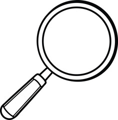 magnifying glass silhouette on white background