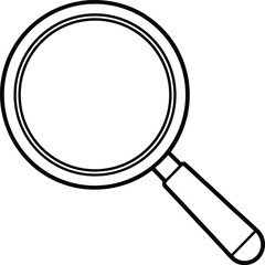 magnifying glass silhouette on white background