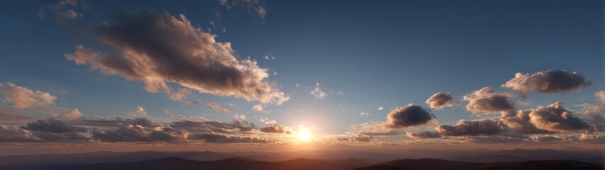 Fototapeta premium Sunset panorama hdr nature landscape 360 degrees